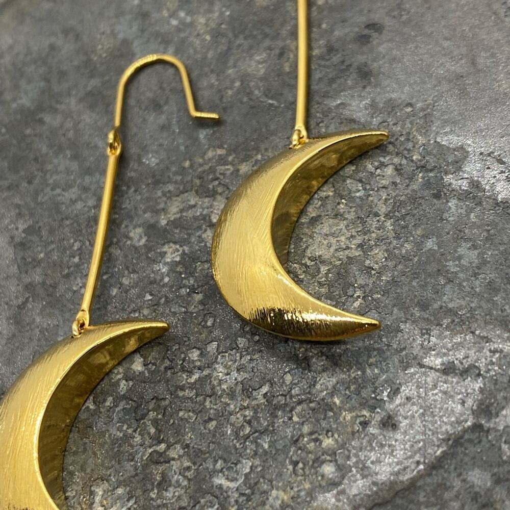 NEW Simple Nights Crescent Moon Dangle Earrings - Picture 2 of 9